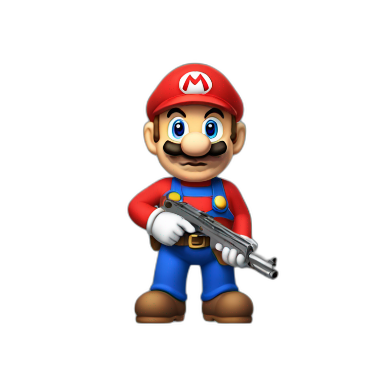 mario holding a gun emoji