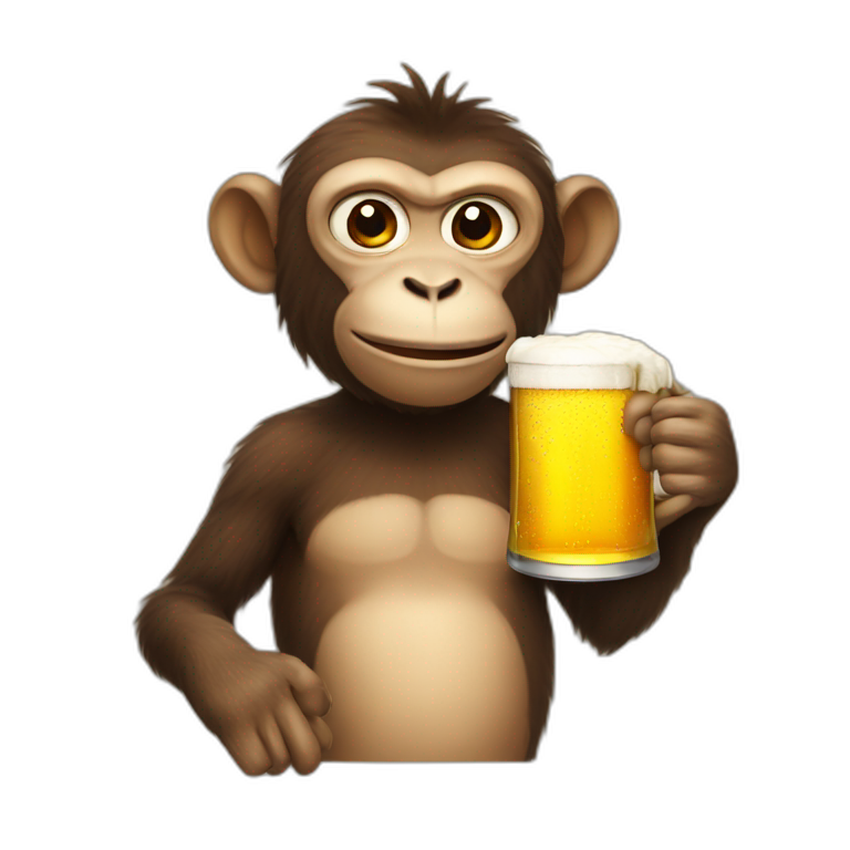 monkey with beer emoji