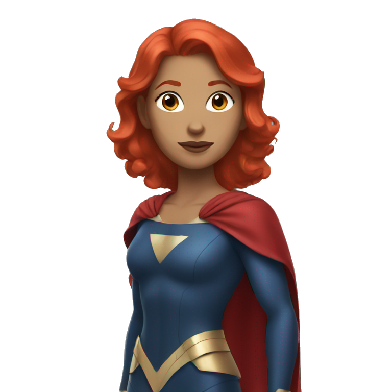 Superwoman with red hair emoji