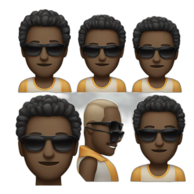 black men with sunglasses emoji