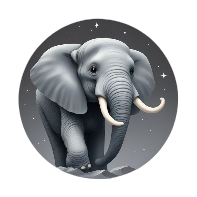 elephant on the moon emoji