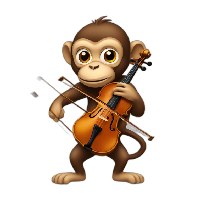 a monkey that is playing a violin emoji