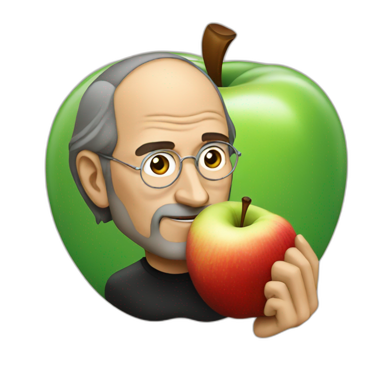 Steve Jobs eating apple emoji
