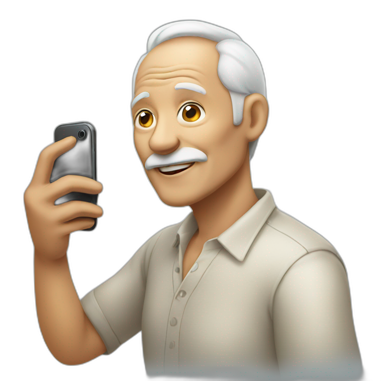 old man taking selfie emoji