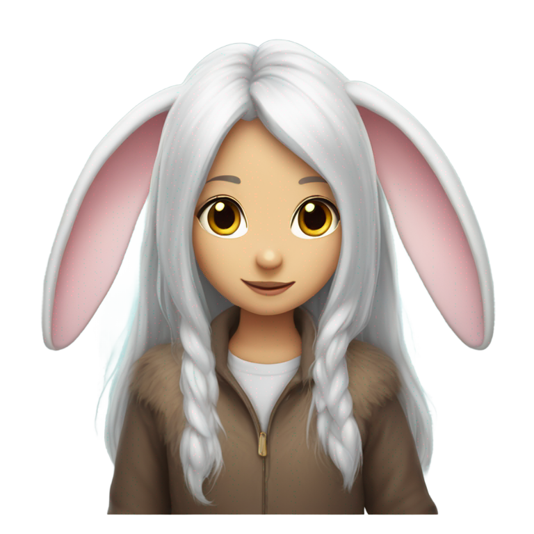 Bunny ear,fairy, girl, long hair, big wings emoji