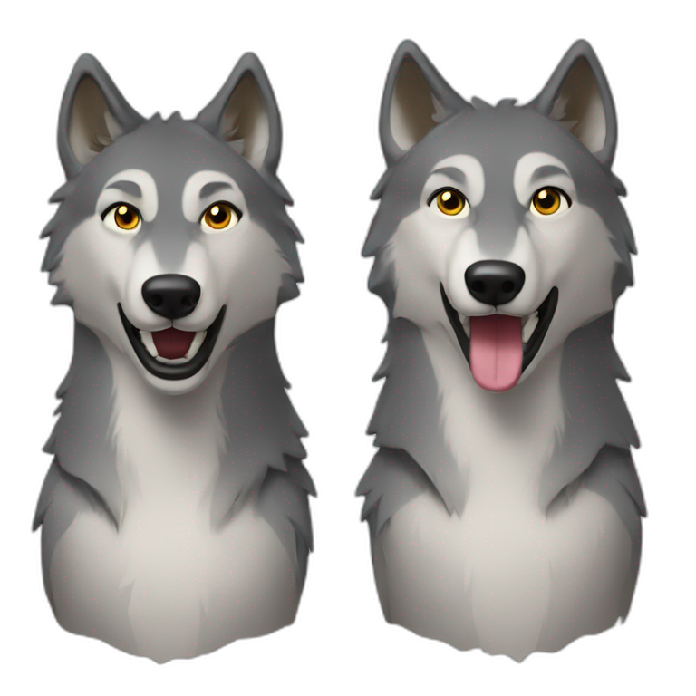 Loup et loup emoji