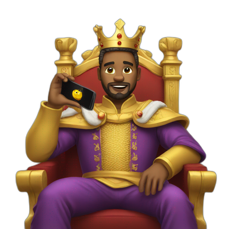King using phone emoji