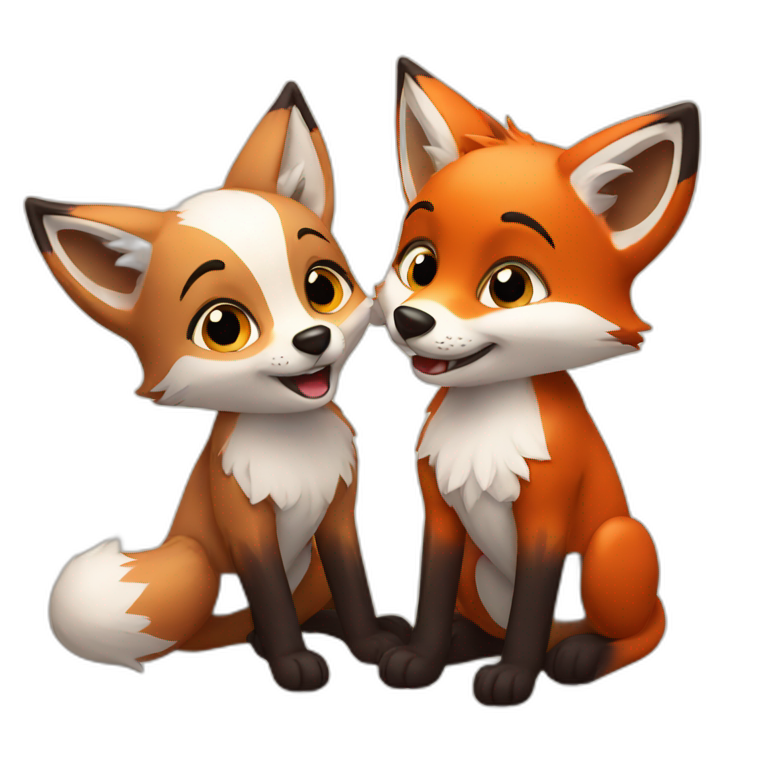 Loving foxes emoji
