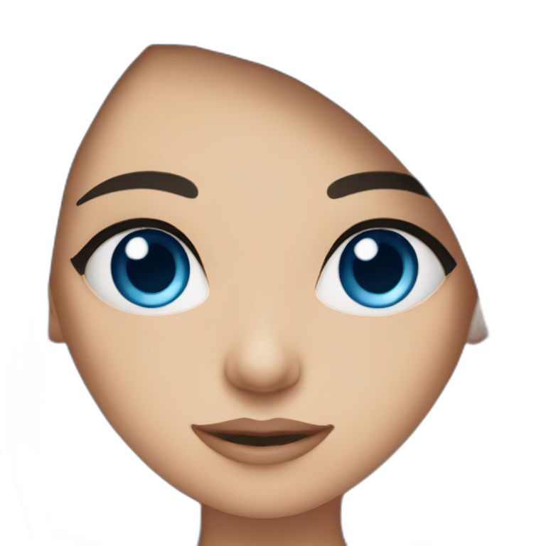 Blue eyed brunette girl emoji