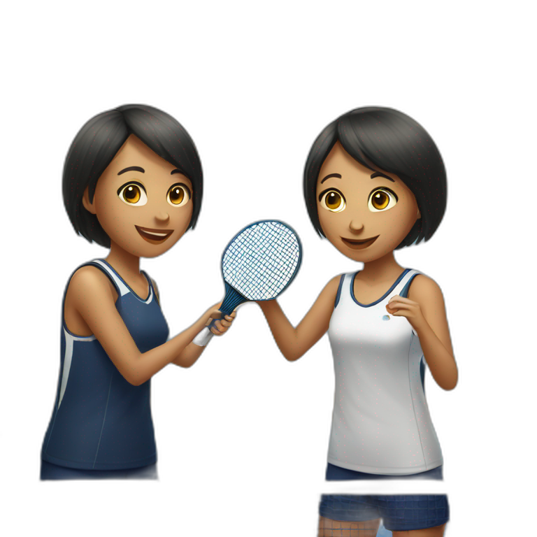 two pingpong girls emoji