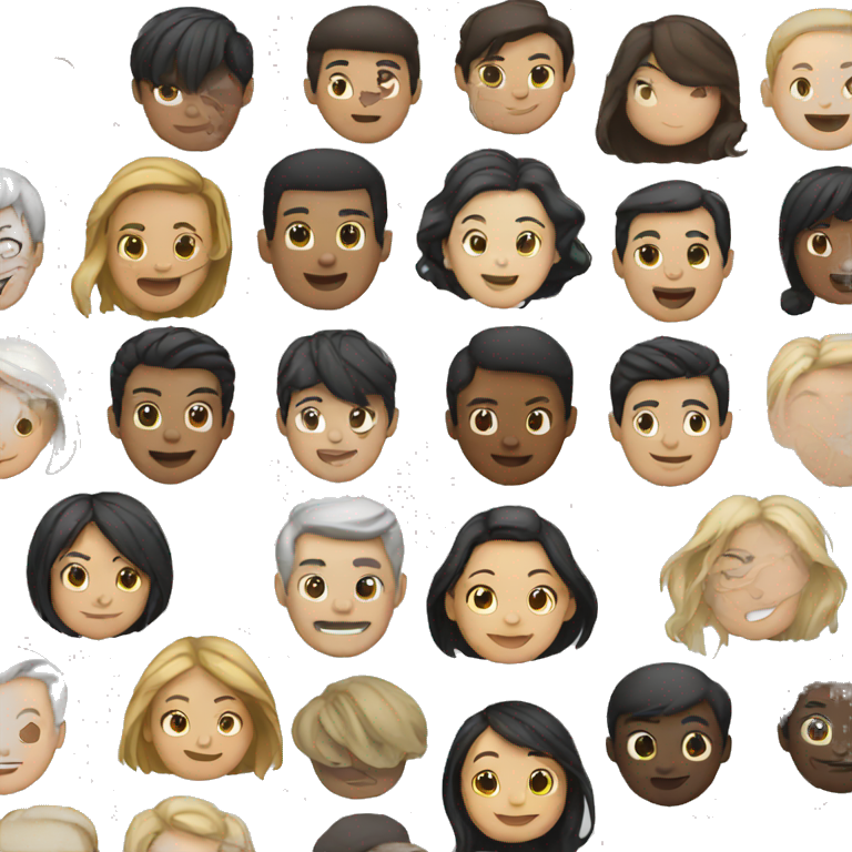 white, black, asian people emoji