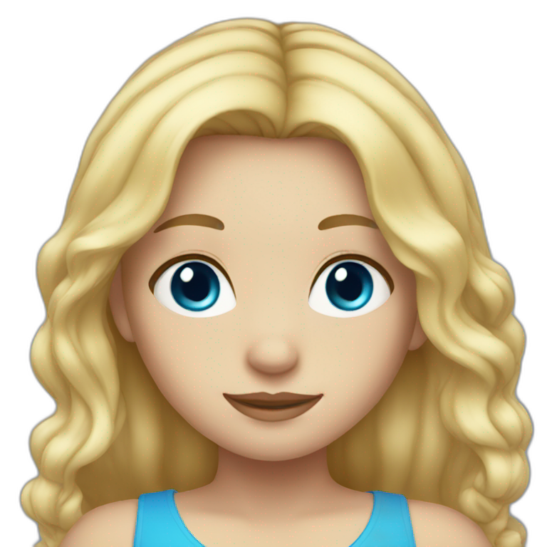 Blond hair girl with blue eyes emoji