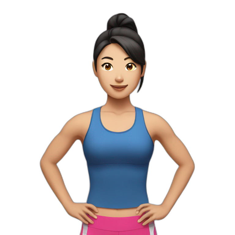female asian fitness trainer emoji