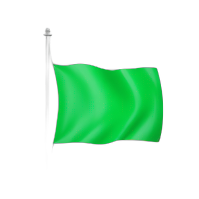 A complete green colour plain flag without any design  emoji