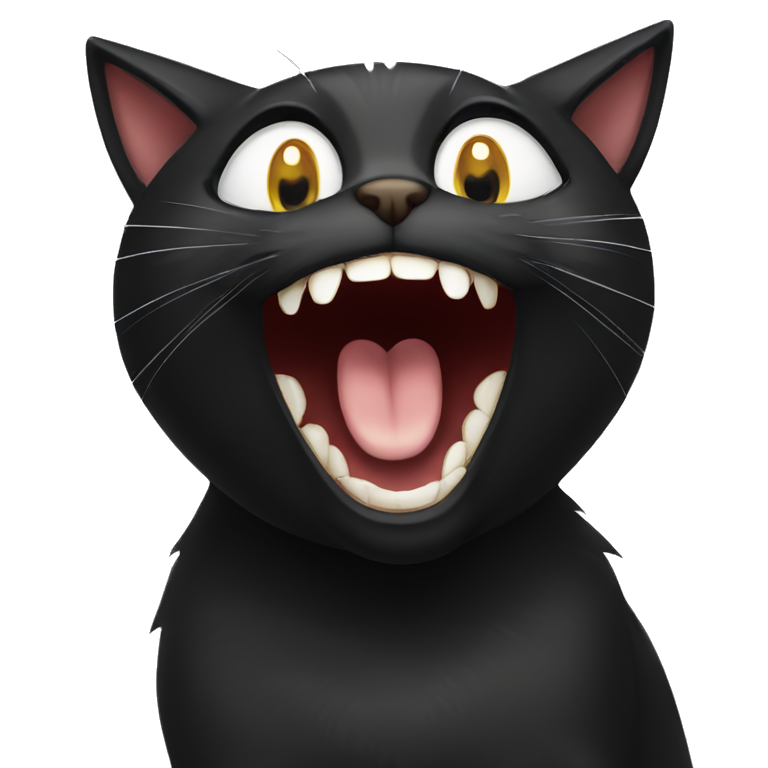 Black cat laughing emoji
