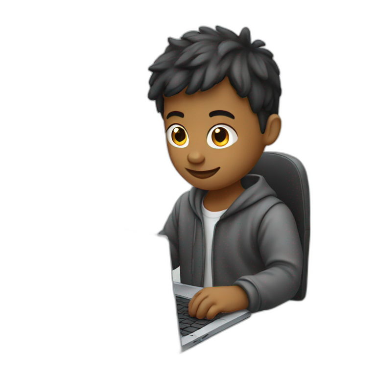 Boy working laptop emoji