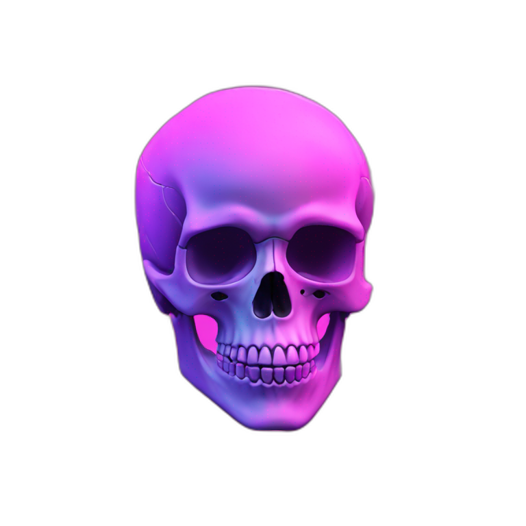 skull neon vaporwave emoji