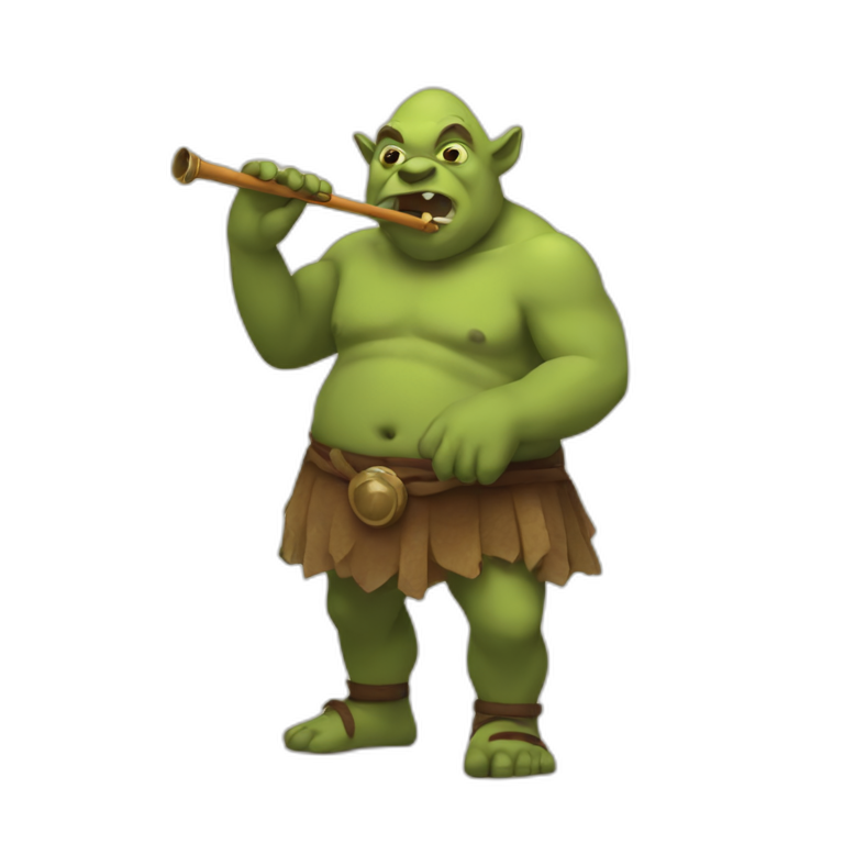 ogre playing the flute emoji