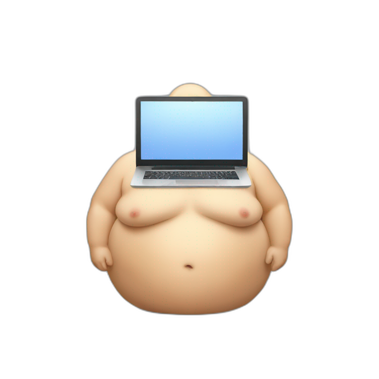 Fat man laptop  emoji