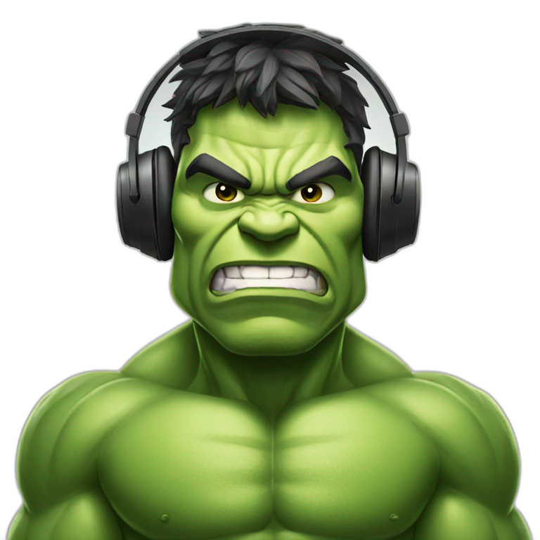 Hulk with headphones  emoji