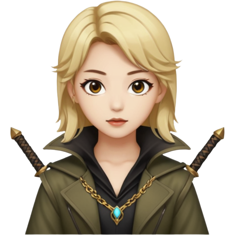 Rumi from K-pop demon hunters brown and blonde hair Sticker