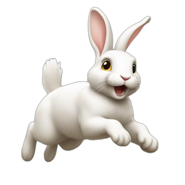 white rabbit jump emoji