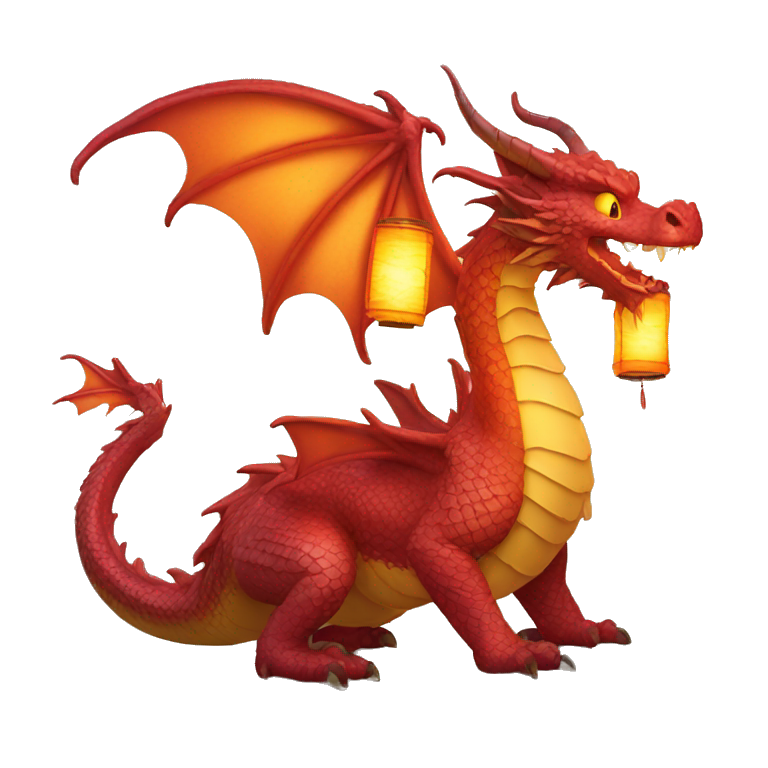 Dragon with lanterns on its tail emoji