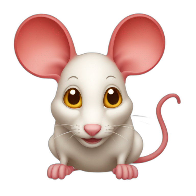 Red-colour-mouse emoji