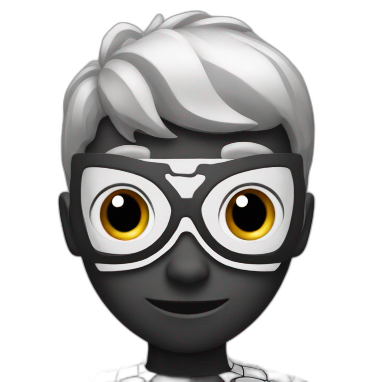 black and white spiderman emoji