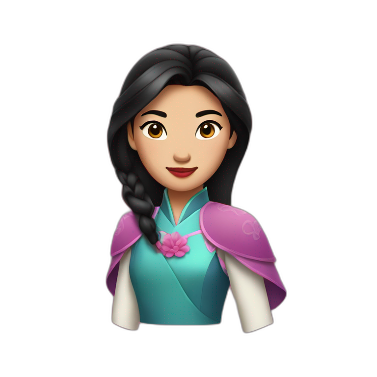 Mulan in fancy dress emoji