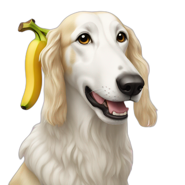 Borzoi eating a banana  emoji
