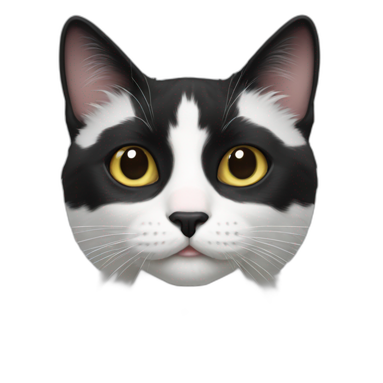 Black and white Cat with Tiny black spot emoji