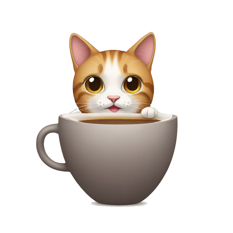 Cat with coffee  emoji