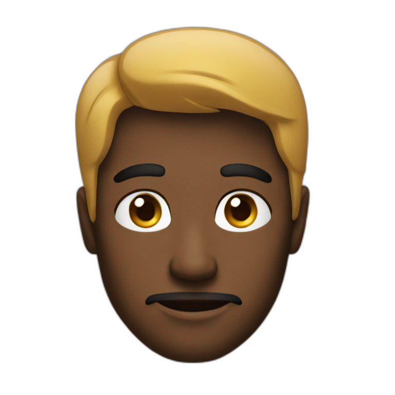 A guy with a black  emoji