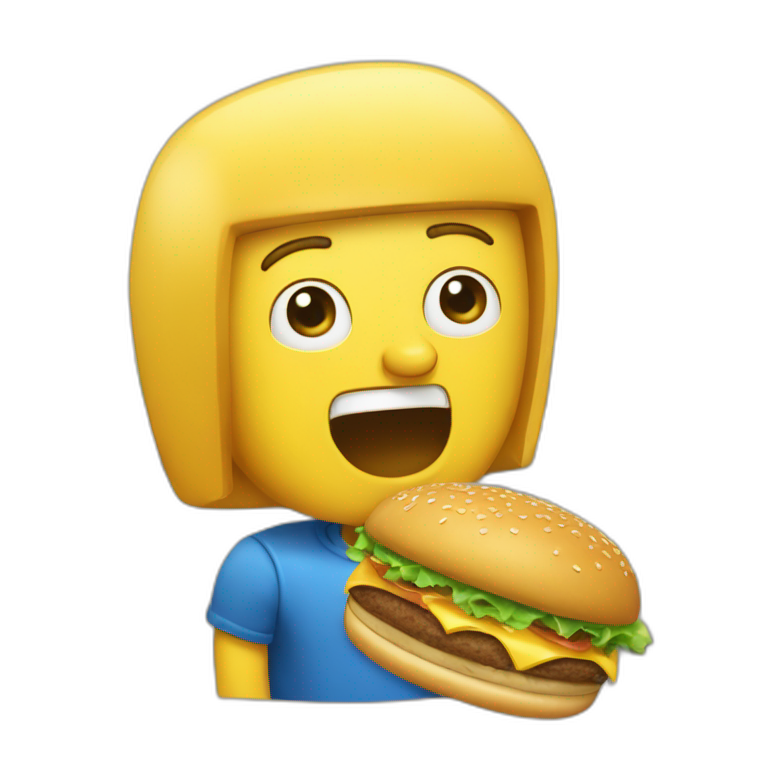 Bob l'éponge qui mange un hamburger emoji