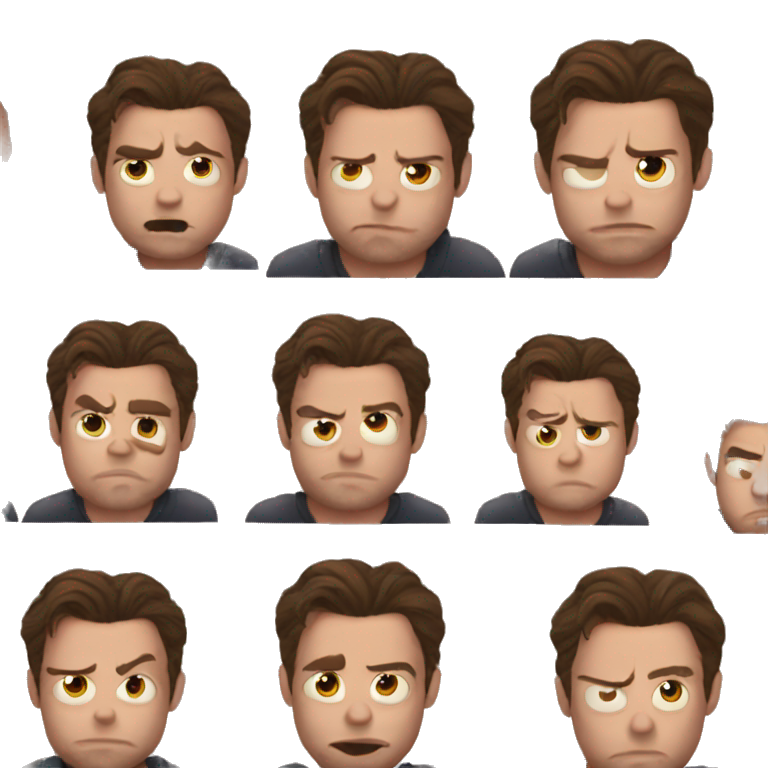 Sebastian Stan tired face emoji