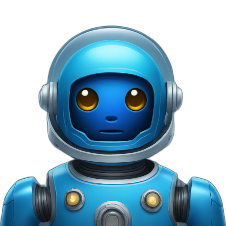 blue astronaut robot emoji
