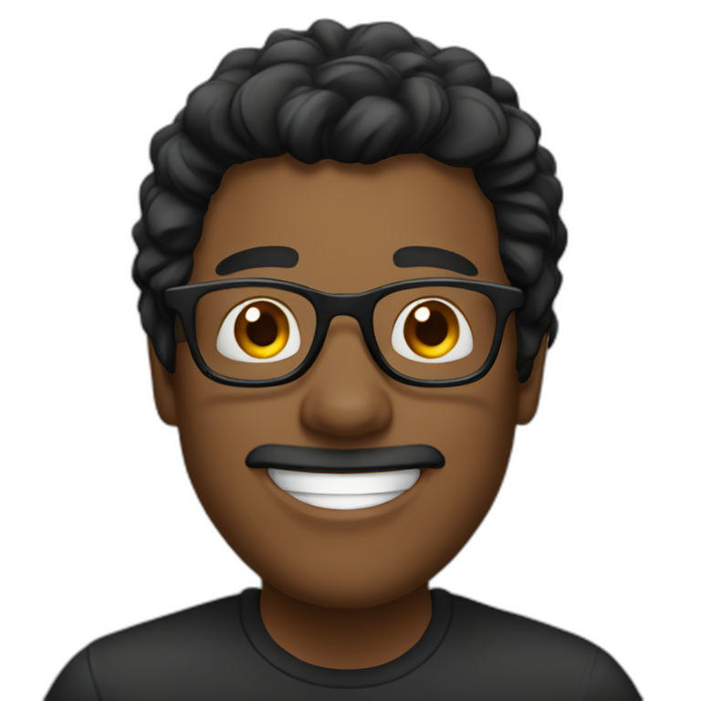 Happy-man-black-hair-black-glasses emoji