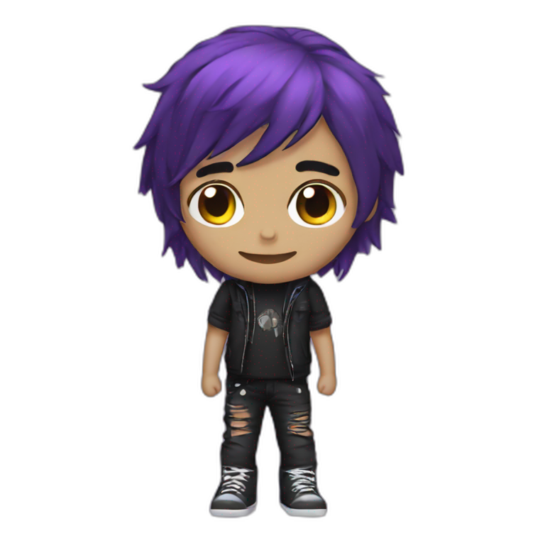 black-purple haired emo boy emoji