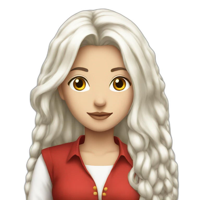 rpg-girl-with-long-white-hair-and-red-blouse emoji