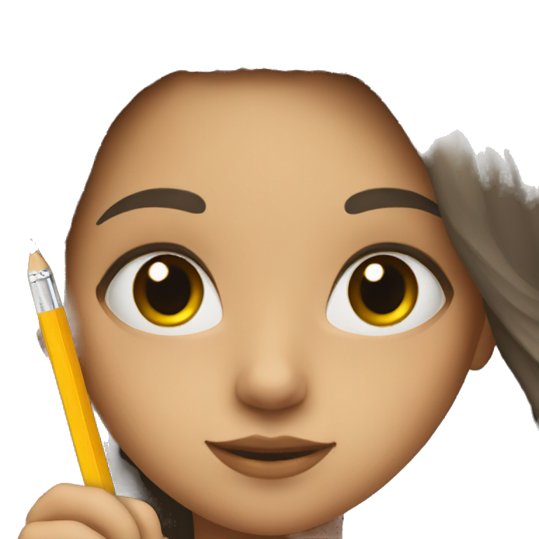 girl with the pencil emoji