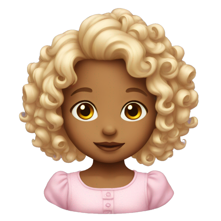 Baby girl with curls emoji