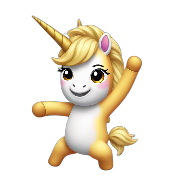 cute Unicorn dabbing emoji