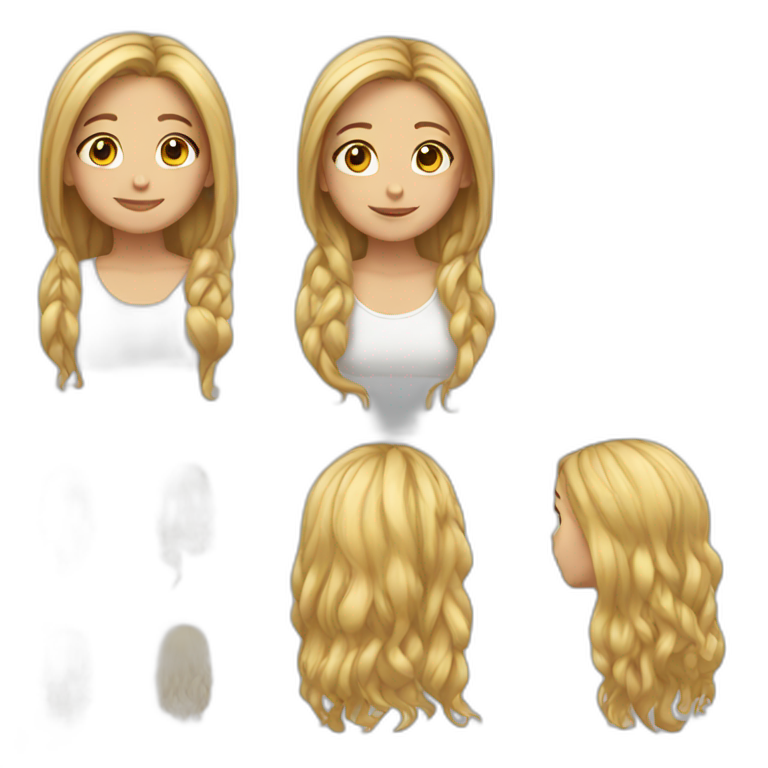girl long hair emoji