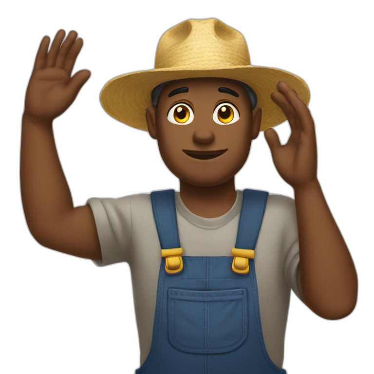 saluting farmer emoji emoji