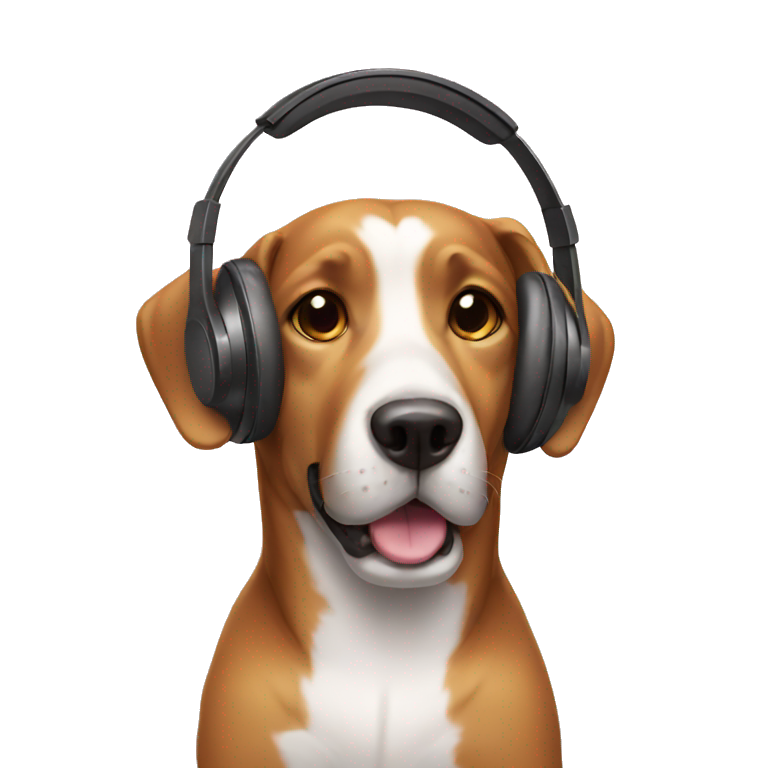 Dog with headphones  emoji