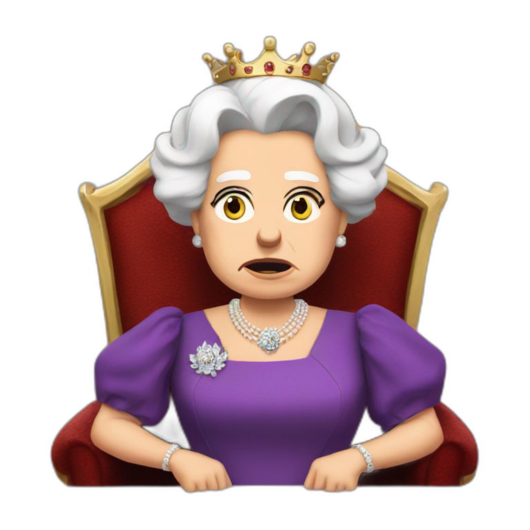 Queen Elizabeth II angry with you emoji