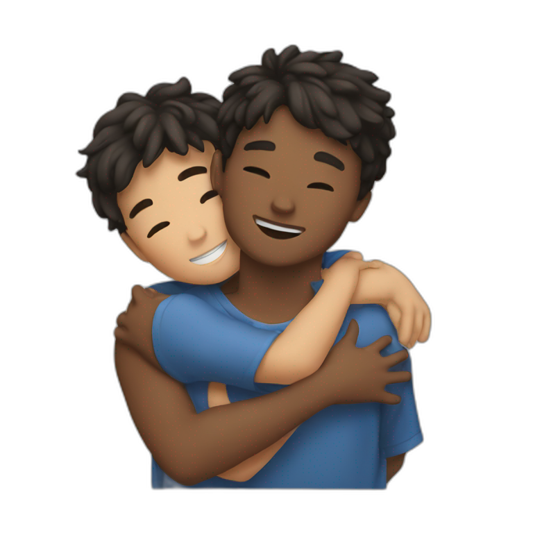 boy hug boy emoji