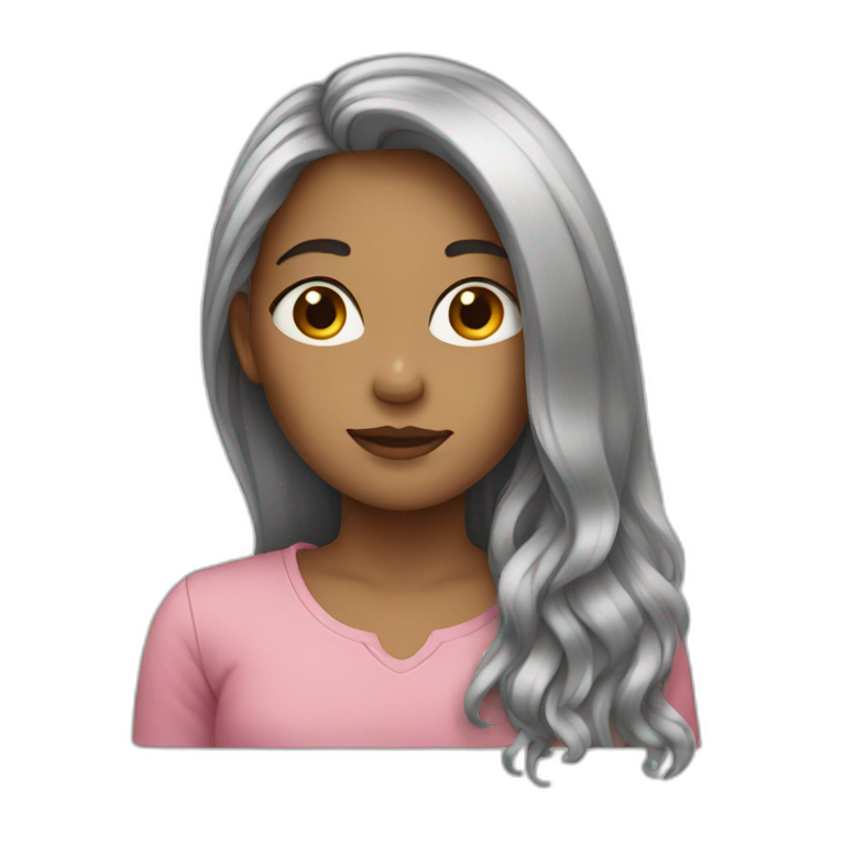 Girl with long hair  emoji