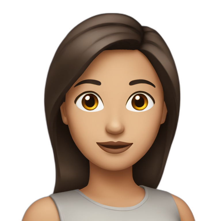 À brunette influenceuse emoji